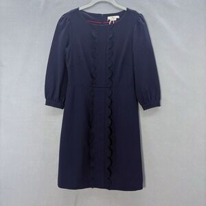 Boden Alexandra Ponte A-Line Sheath Dress Size 4 Petite Navy Blue Classic Career